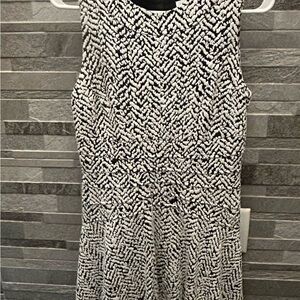 Calvin Klein Black and White Sleeveless Dress